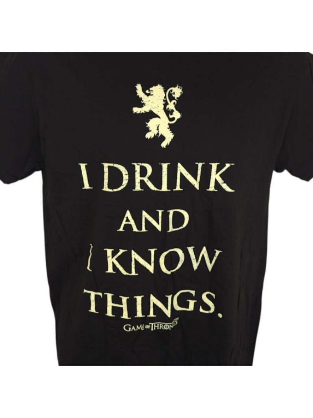 Game Of Thrones T Shirt Mens Size Medium Black I Drink & I Know Things Lannister